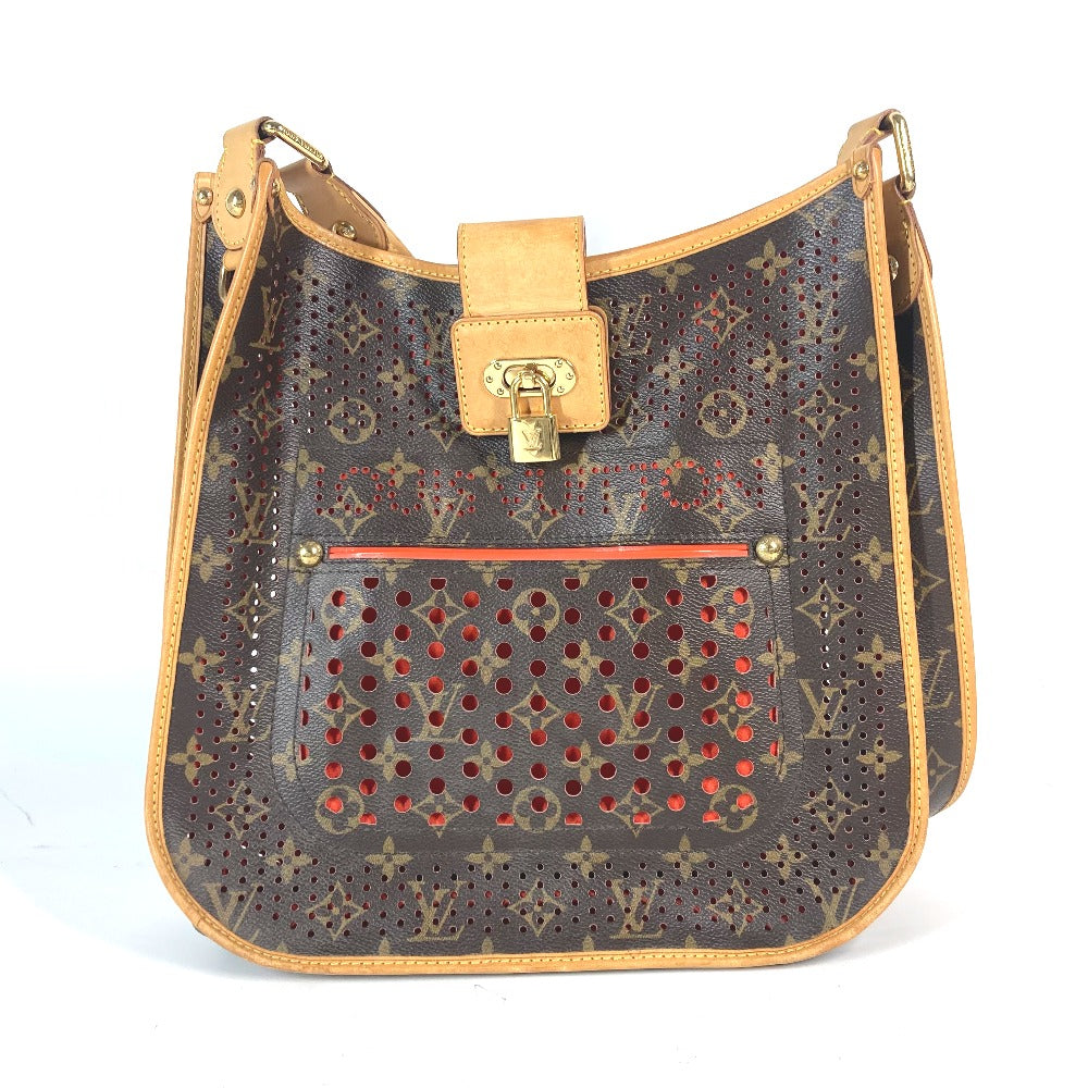 Louis Vuitton Shoulder Bag M95174 Monogram Canvas Brown X Orange Monogram Perfo Punching Musette