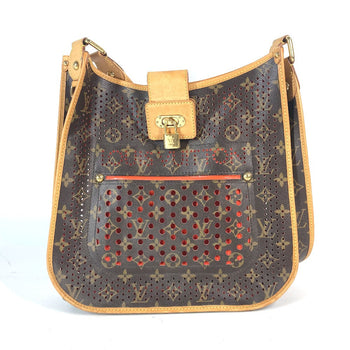 Louis Vuitton Shoulder Bag M95174 Monogram Canvas Brown X Orange Monogram Perfo Punching Musette