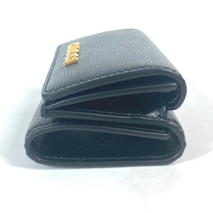 Gucci Trifold Wallet 790100 Leather Black Logo Script Wallet Women