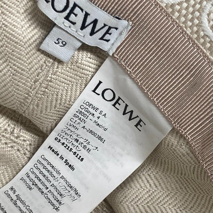 Loewe Hat K820Hb1X41 Cotton, Leather Beige Type Anagram Jacquard Logo Unisex(Unisex) 59