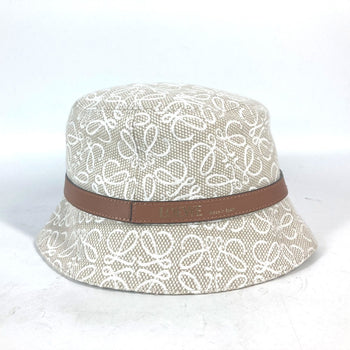 Loewe Hat K820Hb1X41 Cotton, Leather Beige Type Anagram Jacquard Logo Unisex(Unisex) 59