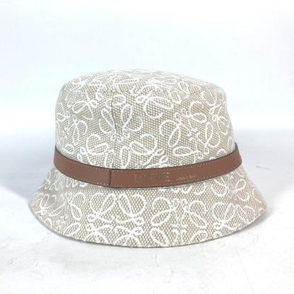 Loewe Hat K820Hb1X41 Cotton, Leather Beige Type Anagram Jacquard Logo Unisex(Unisex) 59