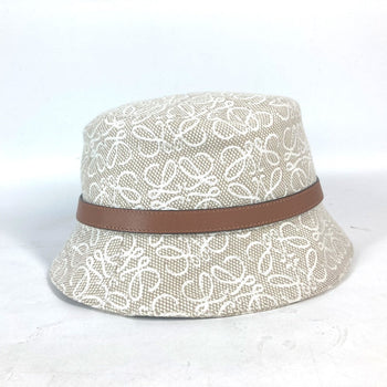 Loewe Hat K820Hb1X41 Cotton, Leather Beige Type Anagram Jacquard Logo Unisex(Unisex) 59