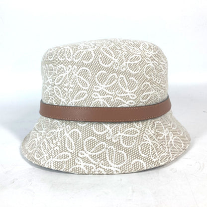Loewe Hat K820Hb1X41 Cotton, Leather Beige Type Anagram Jacquard Logo Unisex(Unisex) 59
