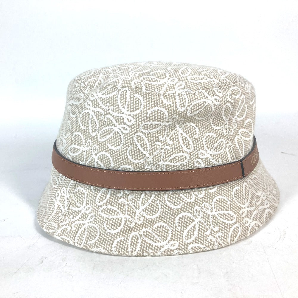 Loewe Hat K820Hb1X41 Cotton, Leather Beige Type Anagram Jacquard Logo Unisex(Unisex) 59