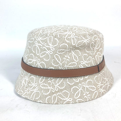 Loewe Hat K820Hb1X41 Cotton, Leather Beige Type Anagram Jacquard Logo Unisex(Unisex) 59