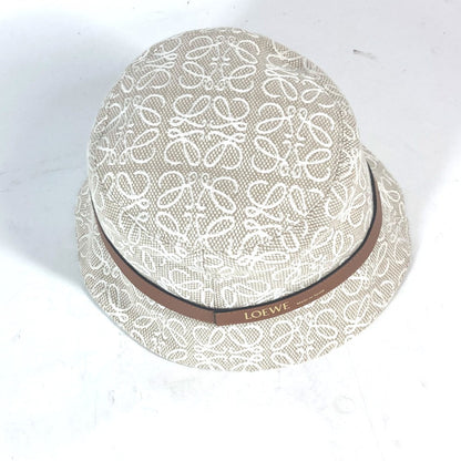 Loewe Hat K820Hb1X41 Cotton, Leather Beige Type Anagram Jacquard Logo Unisex(Unisex) 59