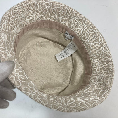 Loewe Hat K820Hb1X41 Cotton, Leather Beige Type Anagram Jacquard Logo Unisex(Unisex) 59