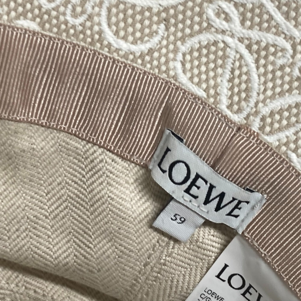 Loewe Hat K820Hb1X41 Cotton, Leather Beige Type Anagram Jacquard Logo Unisex(Unisex) 59