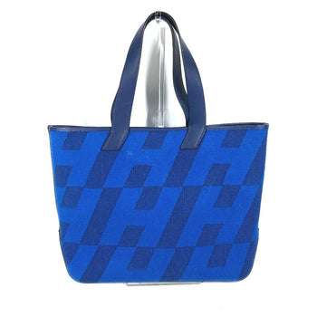 Hermes Tote Bag Leather / Canvas Blue Handbag Ambier Gm 40