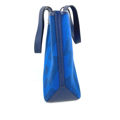Hermes Tote Bag Leather / Canvas Blue Handbag Ambier Gm 40