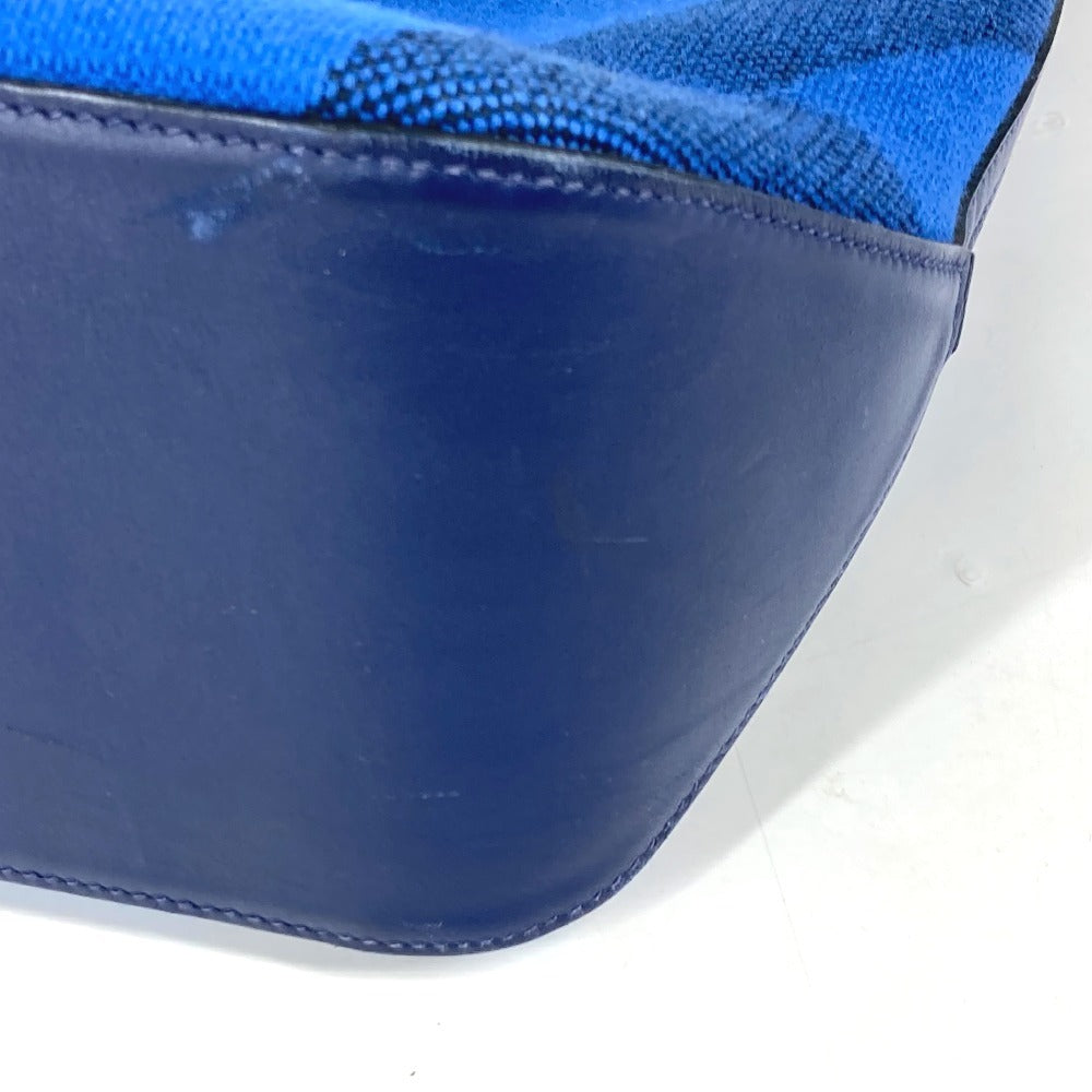 Hermes Tote Bag Leather / Canvas Blue Handbag Ambier Gm 40