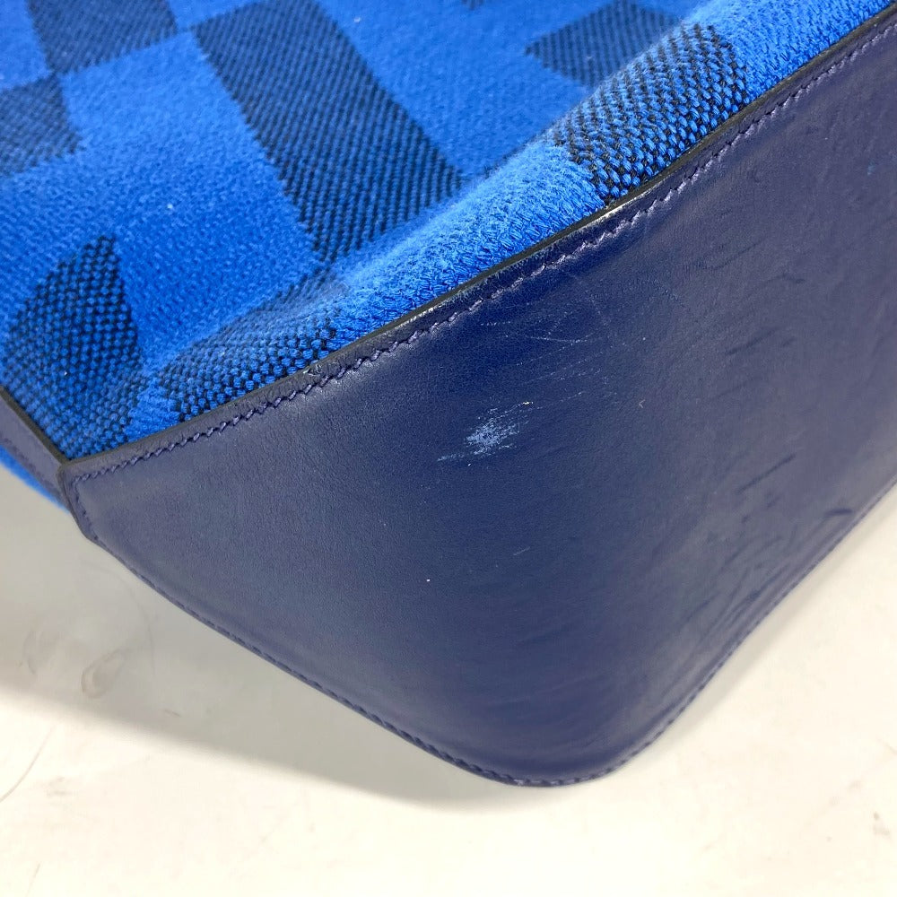Hermes Tote Bag Leather / Canvas Blue Handbag Ambier Gm 40