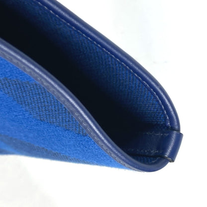 Hermes Tote Bag Leather / Canvas Blue Handbag Ambier Gm 40