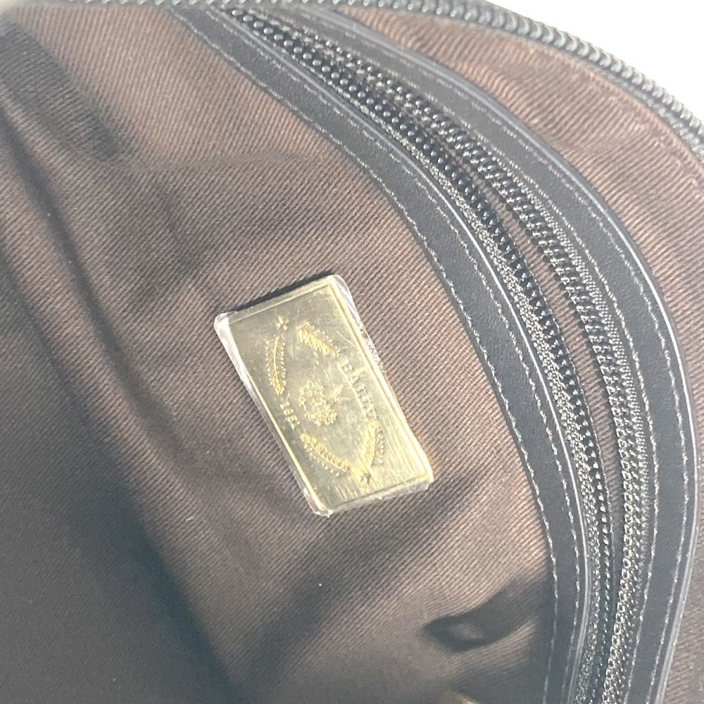 Bally Handbag Leather / Canvas Green Logo Cylindrical Women