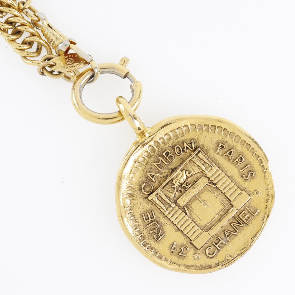 Chanel Necklace Plated Gold Gold Coin 31 Rue Cambon Women