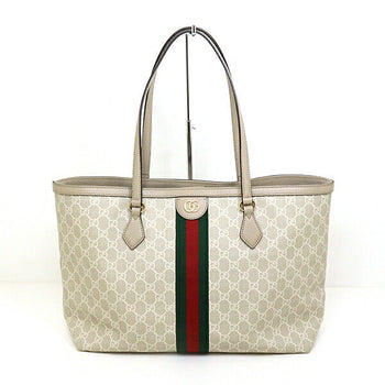 Gucci Tote Bag 631685 Gg Supreme Canvas Beige White Ophidia Medium Tote Bag