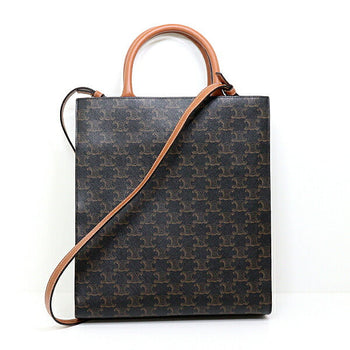 Celine Tote Bag Pvc Brown Vertical Hippopotamus