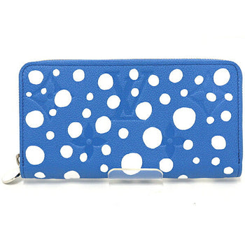 Louis Vuitton Long Wallet Purse M81954 Monogram Unplant Leather Blue White Long Wallet Purse Yayoi
