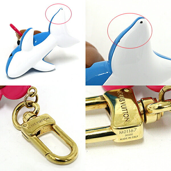 Louis Vuitton Key Ring M01167 Metal Plastic Wood Brown Pink Blue Gold Metal Vivienne Searider