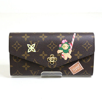 Louis Vuitton Long Wallet Purse M12207 Monogram Canvas/Leather Brown 2 Fold Long Wallet