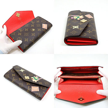 Louis Vuitton Long Wallet Purse M12207 Monogram Canvas/Leather Brown 2 Fold Long Wallet