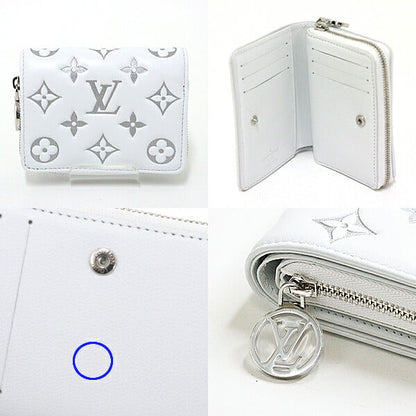 Louis Vuitton Bifold Wallet M12153 Lamb Leather White Folded Wallet Portefeuille Lou Women