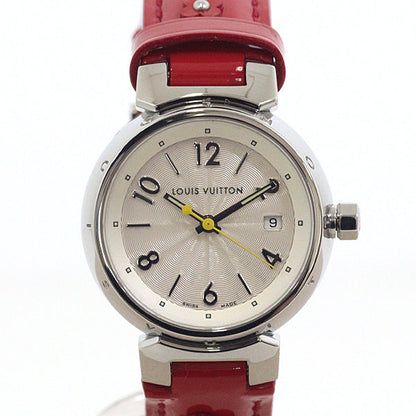 Louis Vuitton Watches Quartz Q121K Stainless Steel , Leather Silver Tambour White Dial Quartz White