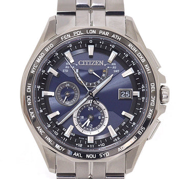 Citizen Watches Solar Powered Radio Watch H820-T023096 Stainless Steel Mens Watches Eco Drive Navy