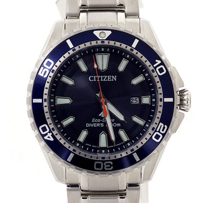 Citizen Watches Solar Powered Radio Watch H168-S111510 Stainless Steel Silver / Navy Mens Watches