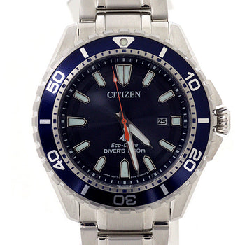 Citizen Watches Solar Powered Radio Watch H168-S111510 Stainless Steel Silver / Navy Mens Watches