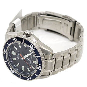 Citizen Watches Solar Powered Radio Watch H168-S111510 Stainless Steel Silver / Navy Mens Watches