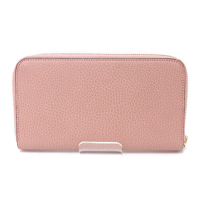 Gucci Long Wallet Purse 449347 Leather Pink Interlocking G Zip Around Wallet Women