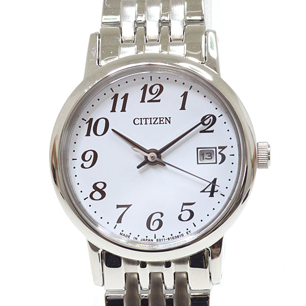 Citizen Watches Quartz Ew1580-50B Stainless Steel Eco Drive Watches White Dial Women