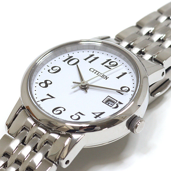 Citizen Watches Quartz Ew1580-50B Stainless Steel Eco Drive Watches White Dial Women