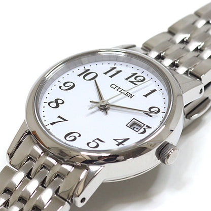 Citizen Watches Quartz Ew1580-50B Stainless Steel Eco Drive Watches White Dial Women