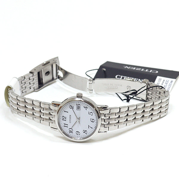 Citizen Watches Quartz Ew1580-50B Stainless Steel Eco Drive Watches White Dial Women