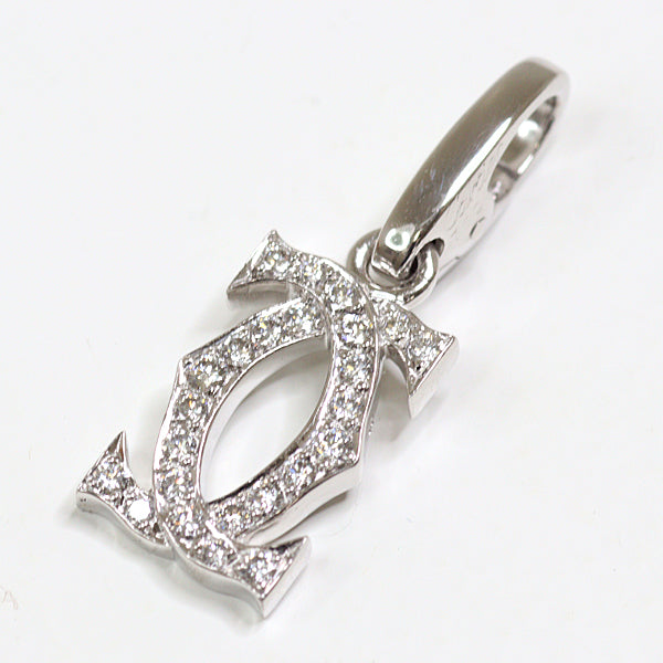 Cartier Pendant Top K18 White Gold Silver 2C Charm