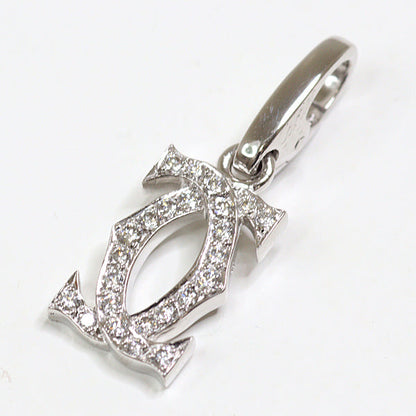 Cartier Pendant Top K18 White Gold Silver 2C Charm