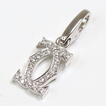 Cartier Pendant Top K18 White Gold Silver 2C Charm