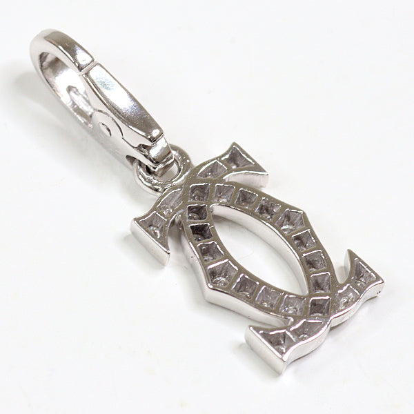 Cartier Pendant Top K18 White Gold Silver 2C Charm