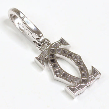 Cartier Pendant Top K18 White Gold Silver 2C Charm
