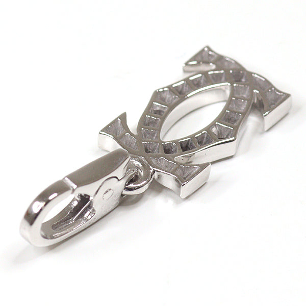 Cartier Pendant Top K18 White Gold Silver 2C Charm