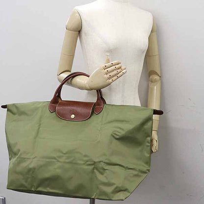 Longchamp Handbag 1624089292 Nylon, Leather Khaki Le Pliage L Travel Bag Duffle Bag Women