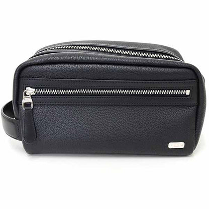 Dunhill Handbag Du24F3117Gn001 Leather Black 1893 Harness Leather Wash Bag