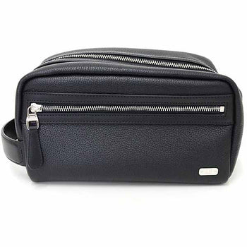 Dunhill Handbag Du24F3117Gn001 Leather Black 1893 Harness Leather Wash Bag