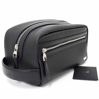 Dunhill Handbag Du24F3117Gn001 Leather Black 1893 Harness Leather Wash Bag