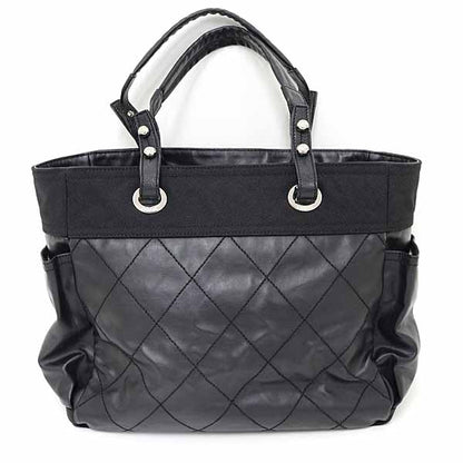 Chanel Tote Bag A34210 Coated Canvas Black Paris Biarritz Gm
