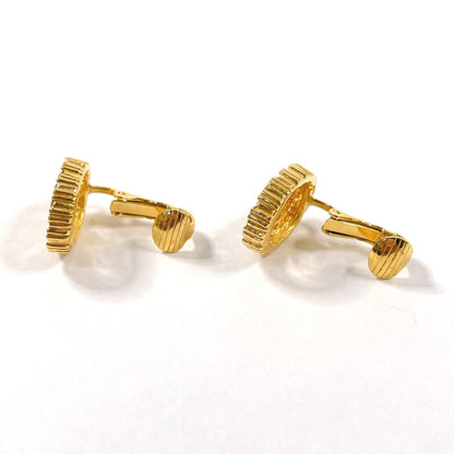 Christian Dior Earring Gold Plated, Rhinestone Gold Logo