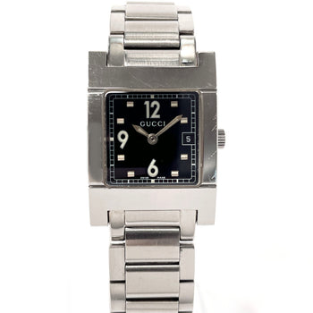 Gucci Watches Quartz 7700L Stainless Steel Silver Black Dial
